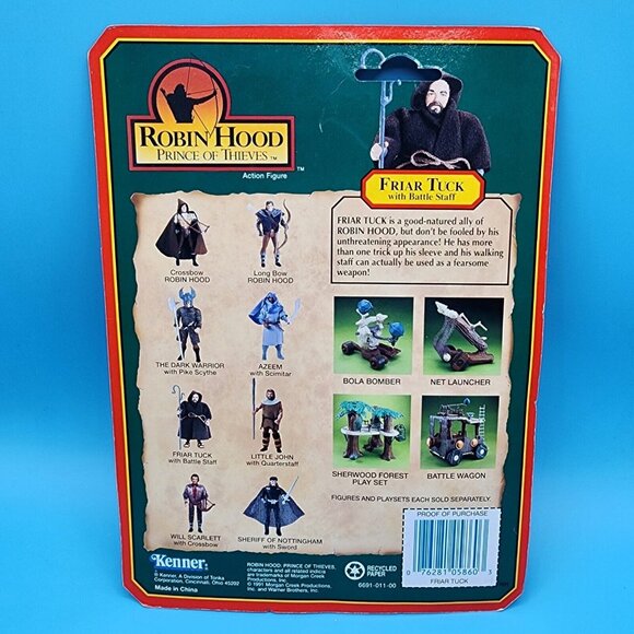Friar Tuck Action Figure 1991 Kenner Robin Hood Prince of Thieves Kevin Costner - Picture 8 of 10